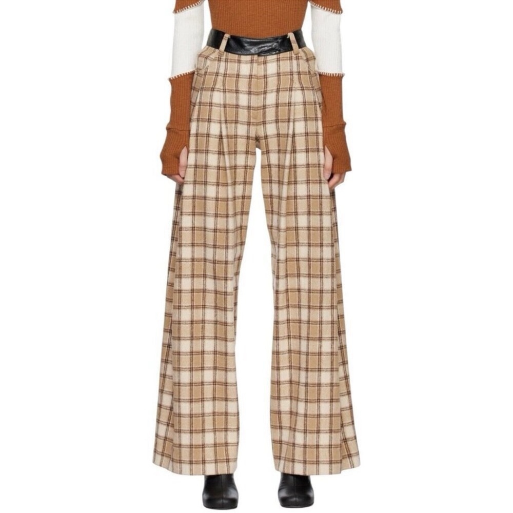 Kijun Women's Natural Check Wide Pants